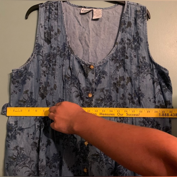 Vintage Capacity Blue Floral Jean Dress - Picture 10 of 11